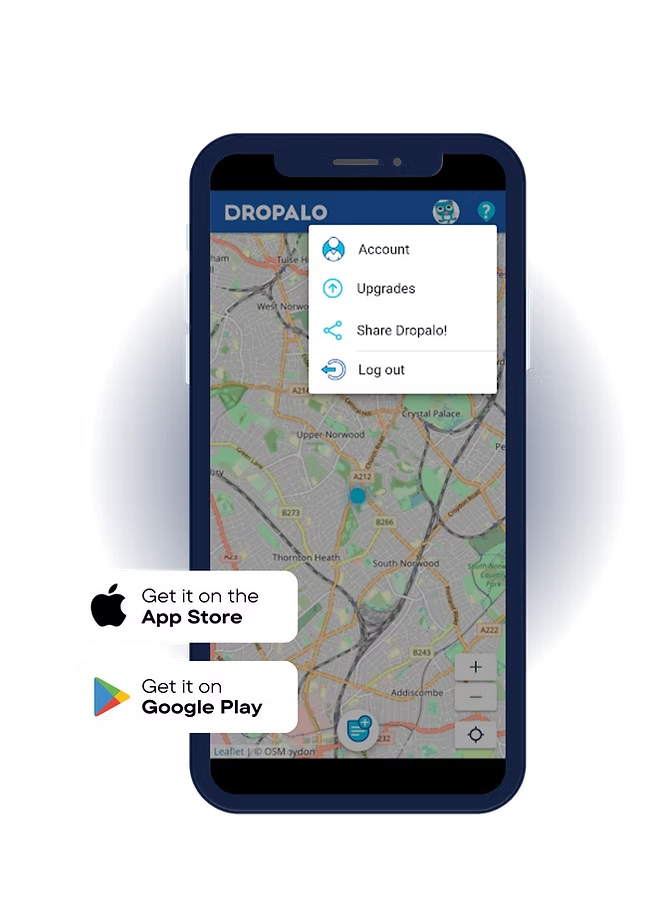 Dropalo App — real-time map with drops