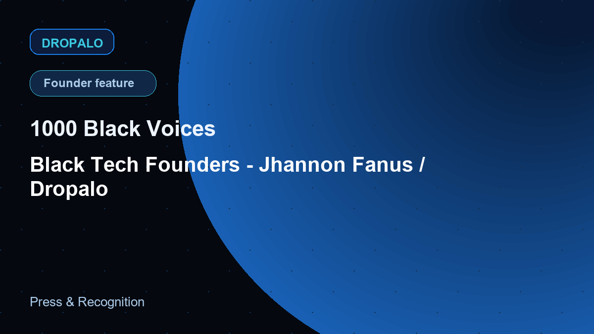 Press card thumbnail for 1000 Black Voices founder feature about Jhannon Fanus and Dropalo