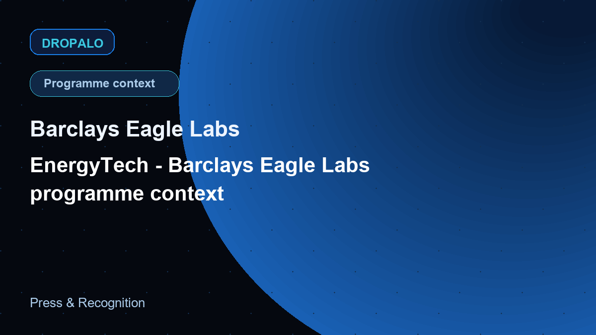 Press card thumbnail for Barclays Eagle Labs EnergyTech programme context