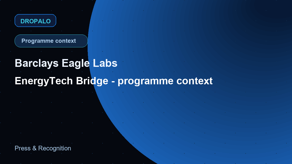 Press card thumbnail for Barclays Eagle Labs EnergyTech programme context
