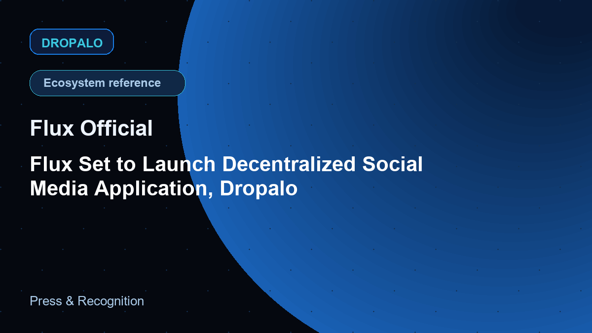 Press card thumbnail for Flux Official article about Dropalo