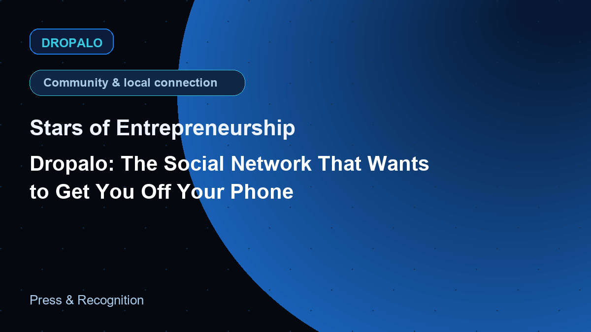 Press card thumbnail for Stars of Entrepreneurship article about Dropalo